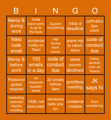 MYER 2023 Bingo Card