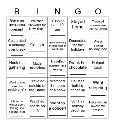 Find Someone Who Bingo Card