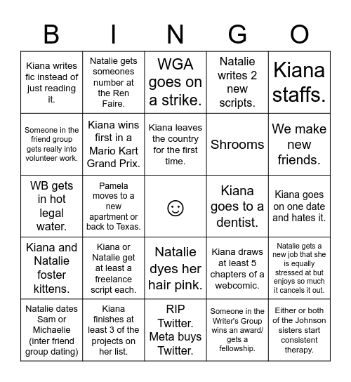 2023 Bingo! Bingo Card