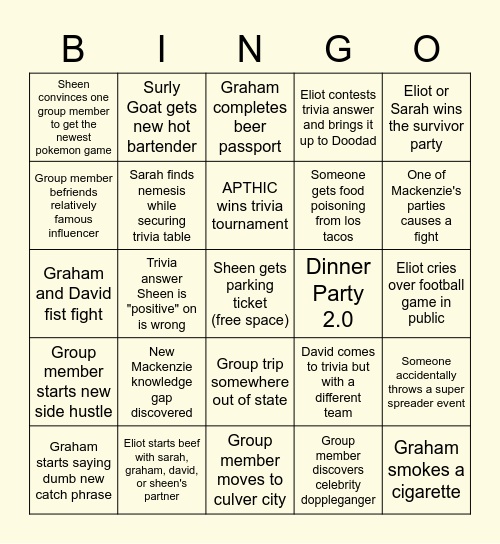 2023 Bingo Card