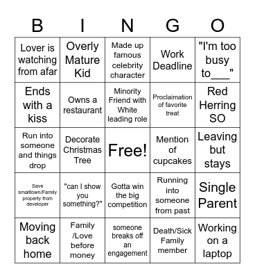 Hallmark Bingo Card