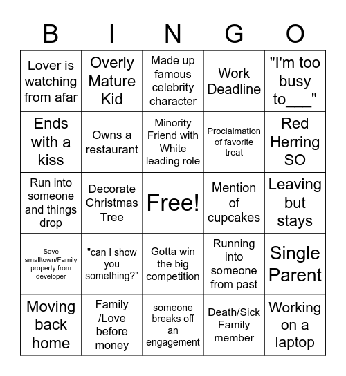 Hallmark Bingo Card