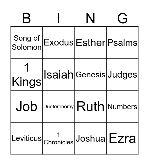 Hebrew Scriptures (Part 1) Bingo Card