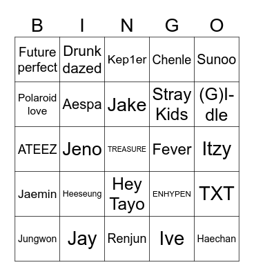 JISOO BINGO Card