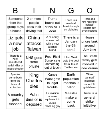 2023 Cat family Bingo Card