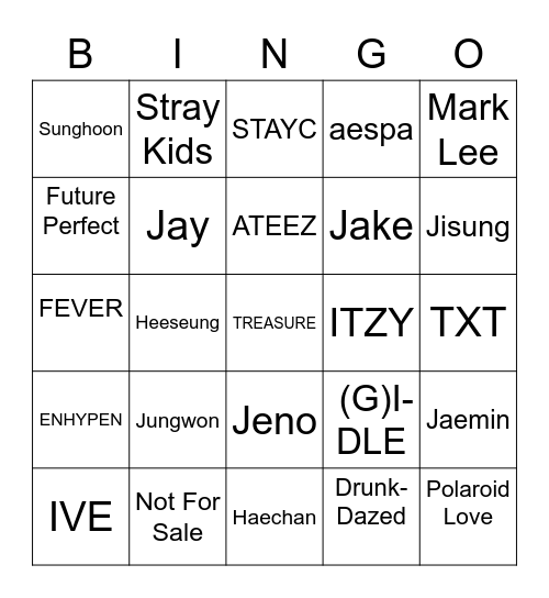 SEULGI Bingo Card