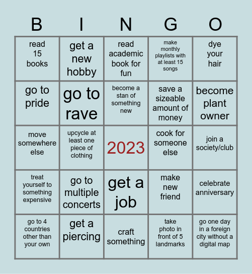 2023 Bingo Card