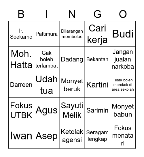 Naeun Bingo Card