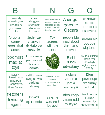 2023 BINGO CARD Bingo Card