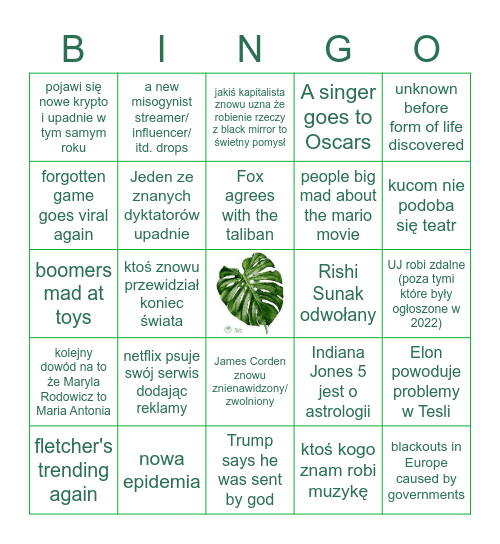 2023 BINGO CARD Bingo Card