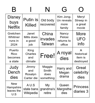 Boston’s 2023 Bingo Card! Bingo Card