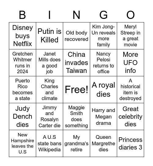 Boston’s 2023 Bingo Card! Bingo Card