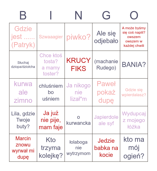 dingo bingo Card