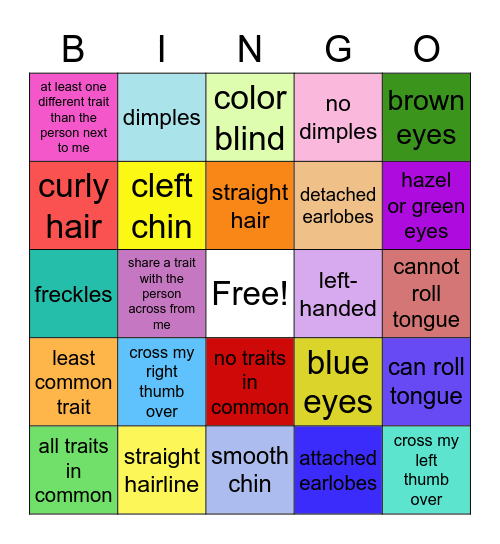 All About ME! Bingo Card