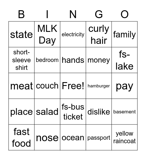 ASL 2 REVIEW Bingo Card