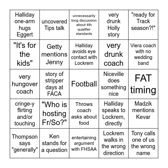 FACA 2023 Bingo Card