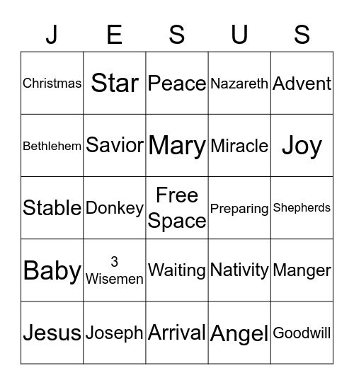 Advent Bingo Card