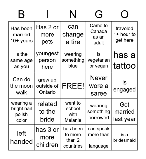 Find The Quest Bingo Card