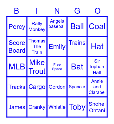 Thomas The Train Bingo Card