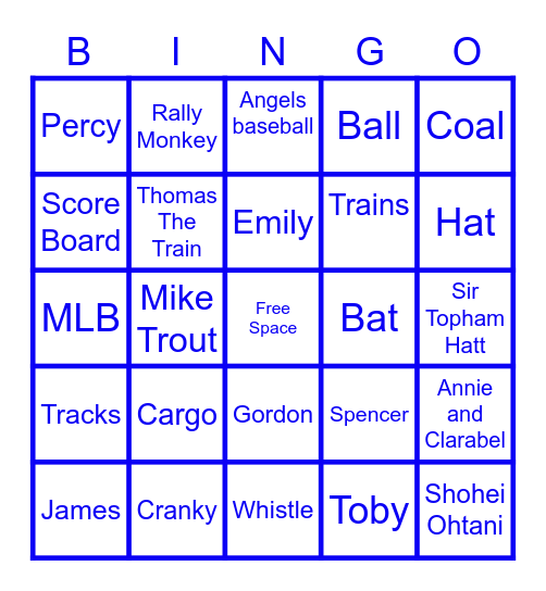 Thomas The Train Bingo Card