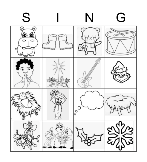 Christmas Caroling Bingo Card