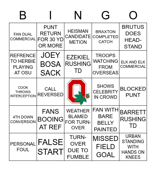 BUCKEYE BINGO Card