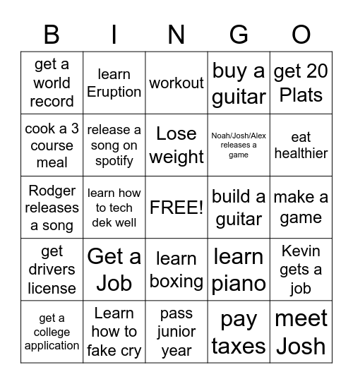 2023 Bingo Card