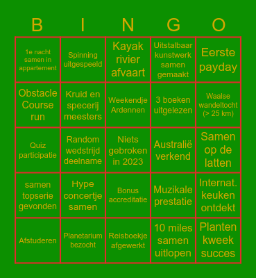 BINGO 3e jaar  Floep en Boep Bingo Card