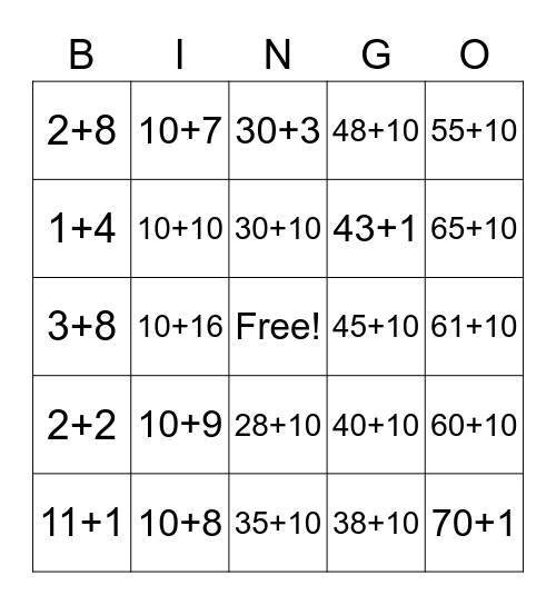 Math Bingo!-Yellow Bingo Card