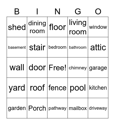 The House Bingo Card