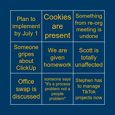 Kaizen Bingo Card
