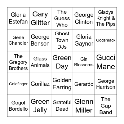 Game 1 Bingo Card