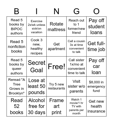 2023 Bingo Challenge Board Bingo Card