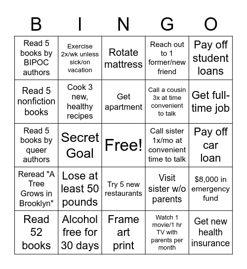 2023 Bingo Challenge Board Bingo Card
