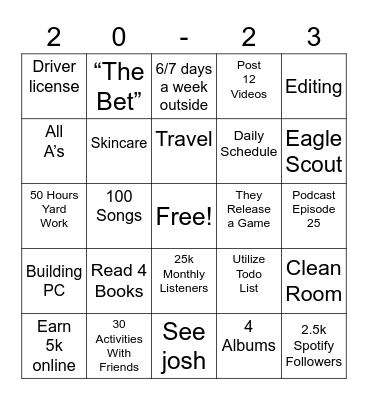 2023 Bingo Card