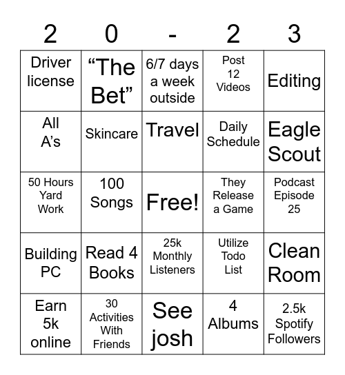 2023 Bingo Card