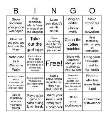 Kintec: January Bingo Contest - HO/Lab/DC Bingo Card