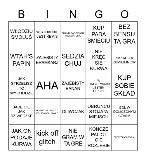 fifa Bingo Card