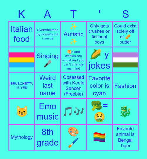 Don't judge me Bingo Card