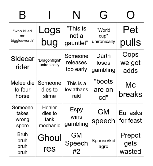 Leviathans Bingo Card