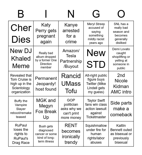 2023 Bingo Card