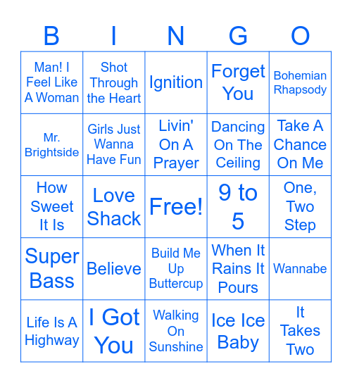 Classic Sing-A-Longs Bingo Card