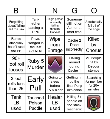 Tuesday Abyssos Bingo Card