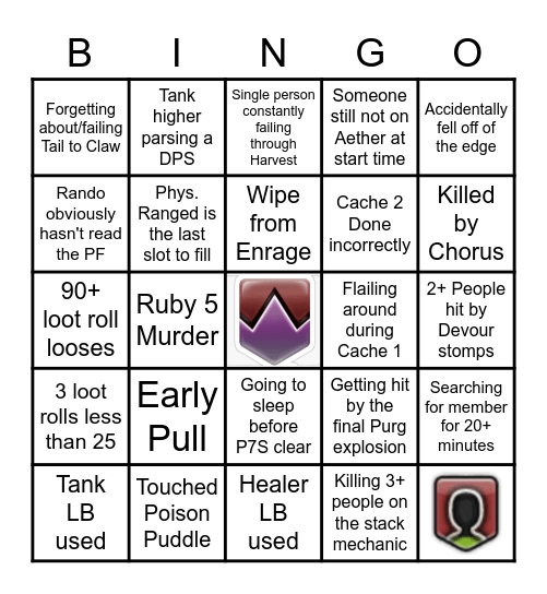 Tuesday Abyssos Bingo Card