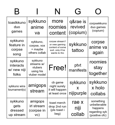 2023 syk + friends bingo Card