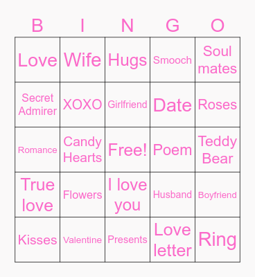 Valentines BINGO 2023 Bingo Card