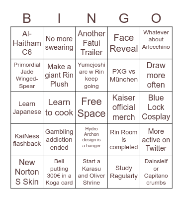 Miqka 2023 Bingo Card