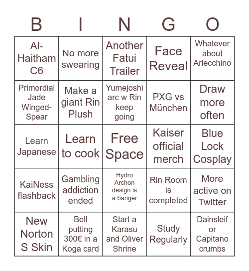 Miqka 2023 Bingo Card