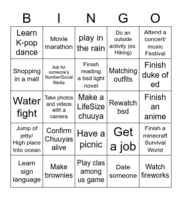 2023 BINGO Card