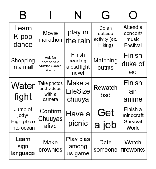 2023 BINGO Card